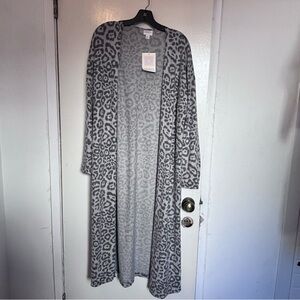 LuLaRoe leopard pent Gray Patterned Cardigan